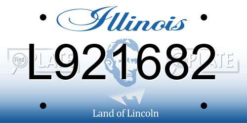 L921682 Illinois License Plate
