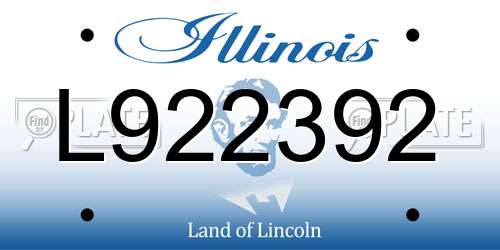 L922392 Illinois License Plate