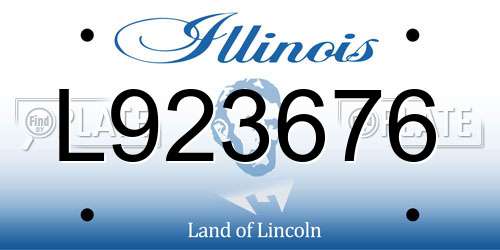 L923676 Illinois License Plate