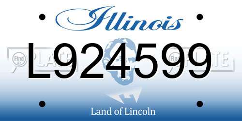 L924599 Illinois License Plate