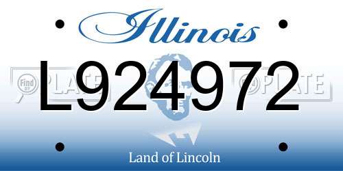 L924972 Illinois License Plate