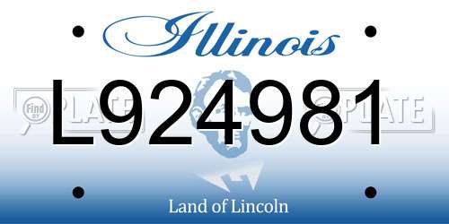 L924981 Illinois License Plate
