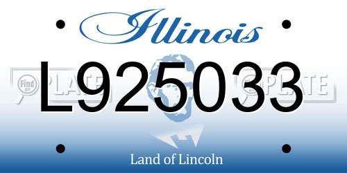 L925033 Illinois License Plate