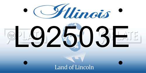L92503E Illinois License Plate