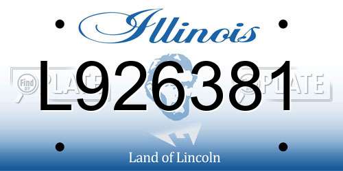 L926381 Illinois License Plate