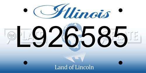 L926585 Illinois License Plate