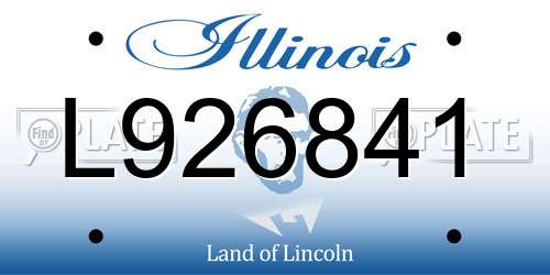 L926841 Illinois License Plate
