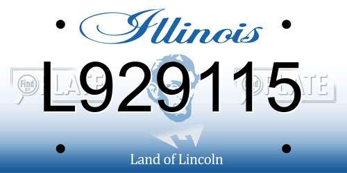 L929115 Illinois License Plate