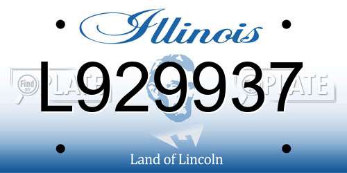 L929937 Illinois License Plate