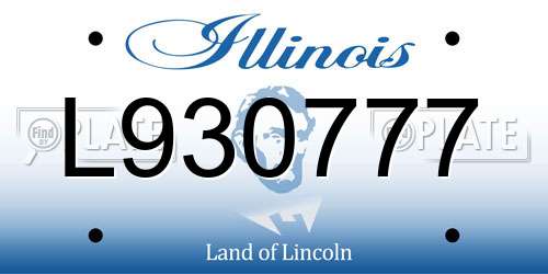 L930777 Illinois License Plate