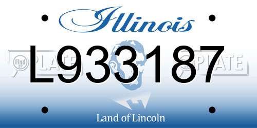 L933187 Illinois License Plate