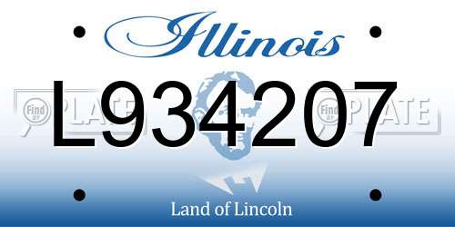 L934207 Illinois License Plate