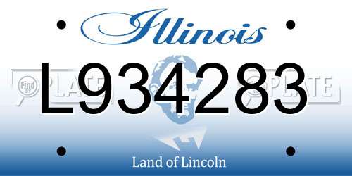 L934283 Illinois License Plate