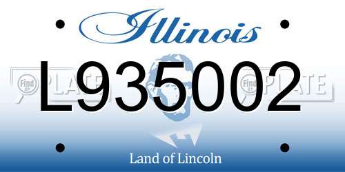 L935002 Illinois License Plate