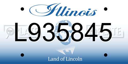 L935845 Illinois License Plate