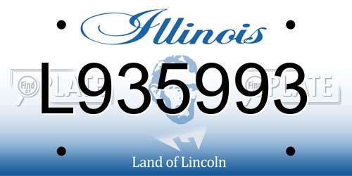 L935993 Illinois License Plate