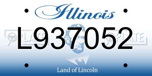 L937052 Illinois License Plate