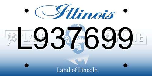 L937699 Illinois License Plate