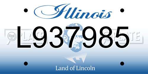 L937985 Illinois License Plate