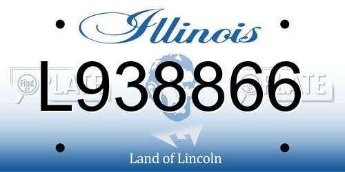 L938866 Illinois License Plate