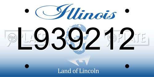 L939212 Illinois License Plate