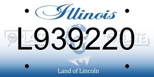 L939220 Illinois License Plate
