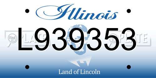 L939353 Illinois License Plate