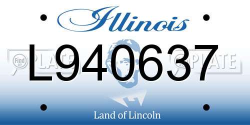 L940637 Illinois License Plate