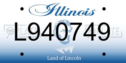 L940749 Illinois License Plate