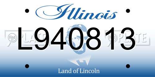 L940813 Illinois License Plate