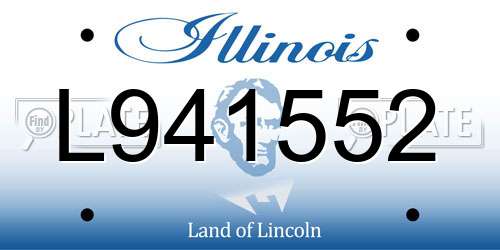 L941552 Illinois License Plate