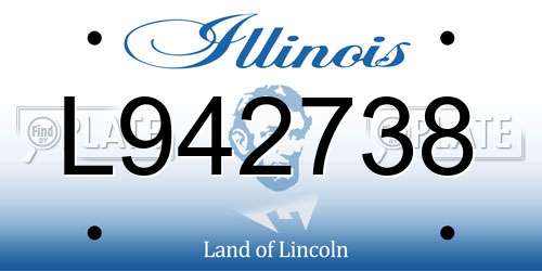 L942738 Illinois License Plate
