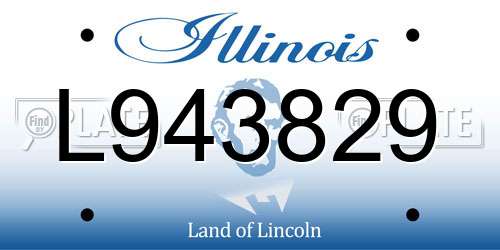 L943829 Illinois License Plate
