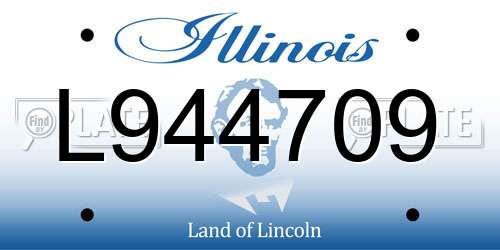 L944709 Illinois License Plate