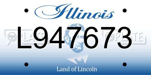 L947673 Illinois License Plate