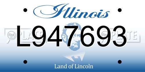 L947693 Illinois License Plate
