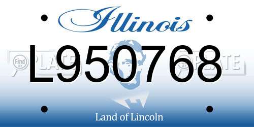 L950768 Illinois License Plate