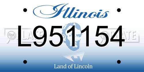 L951154 Illinois License Plate