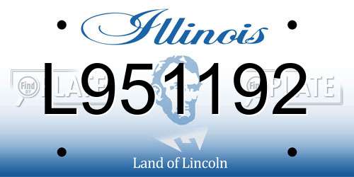 L951192 Illinois License Plate