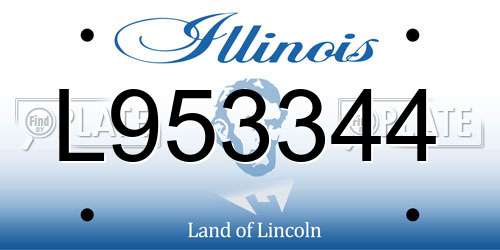 L953344 Illinois License Plate
