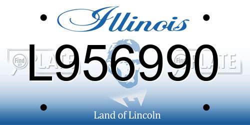L956990 Illinois License Plate