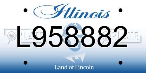 L958882 Illinois License Plate