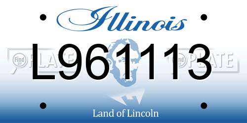 L961113 Illinois License Plate