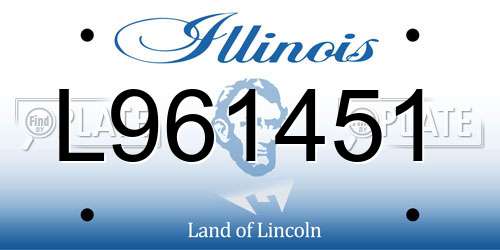 L961451 Illinois License Plate