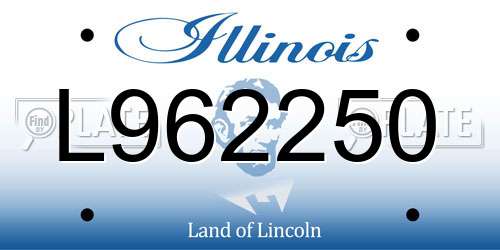 L962250 Illinois License Plate