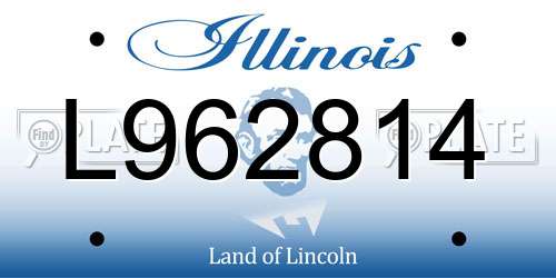 L962814 Illinois License Plate