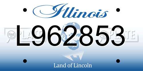 L962853 Illinois License Plate