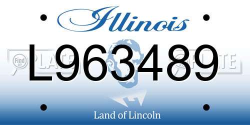 L963489 Illinois License Plate