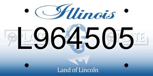 L964505 Illinois License Plate