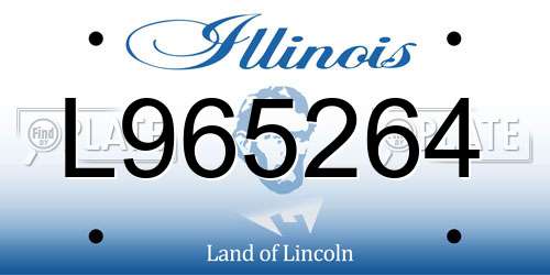 L965264 Illinois License Plate